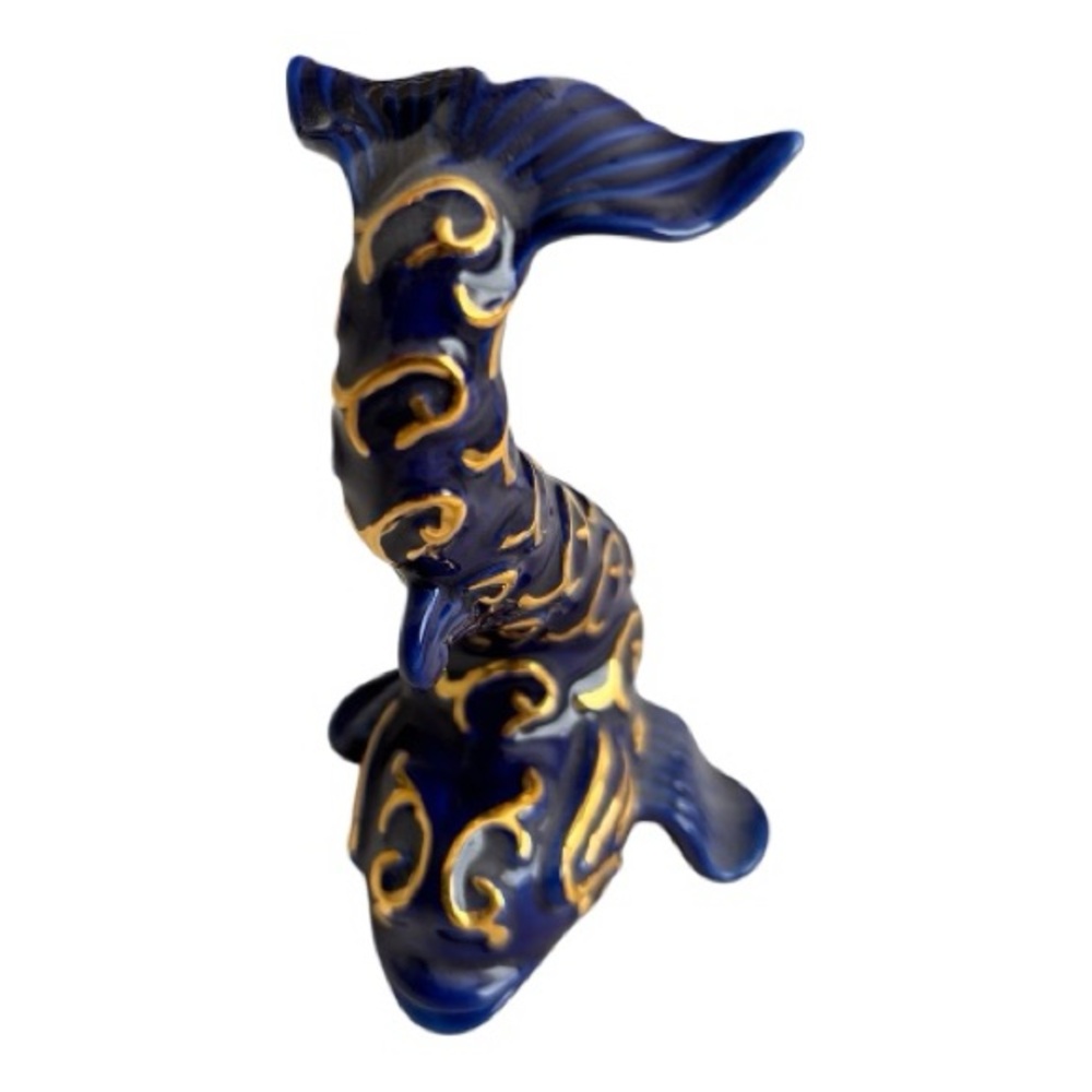 Lenox Blue and Gold Ceramic Dolphin